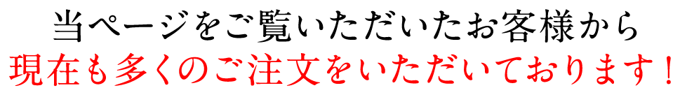 当ページをご覧ただたお客様から現在も多くのご注文をいただいております!